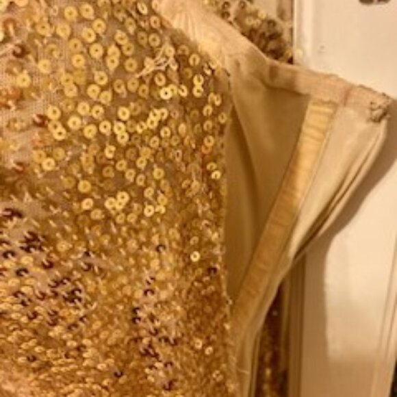 *Roberto Cavalli* Bead & Sequin Sexy Gold Swing Dress Sz. 8 NYE Party - Picture 9 of 17